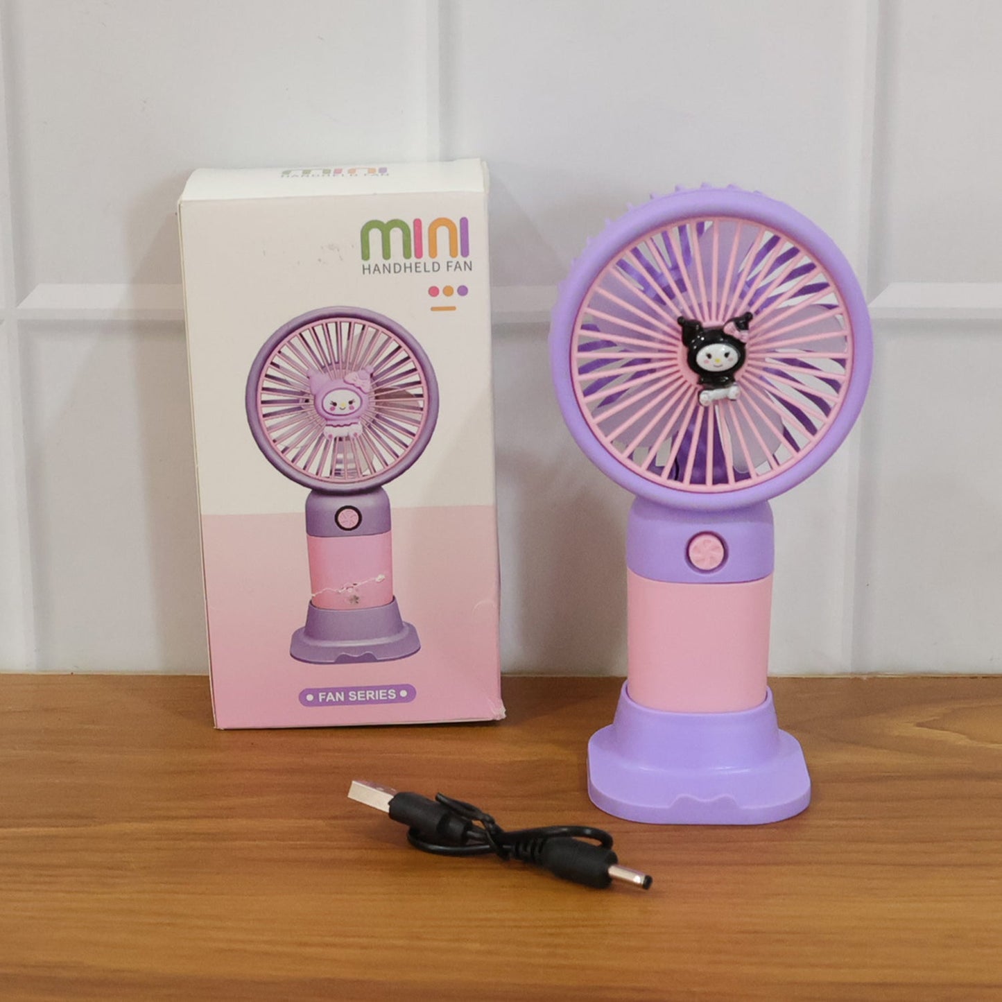 Cute Usb Rechargeable Mini Desktop Fan With Stand For Office Home