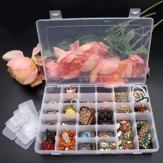 36 Grid Adjustable Multipurpose Jewelry & Accessories Storage Box (1 Pc)