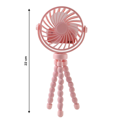 Portable Rechargeable Led Light Fan With Flexible Tripod Stand (1 Pc)