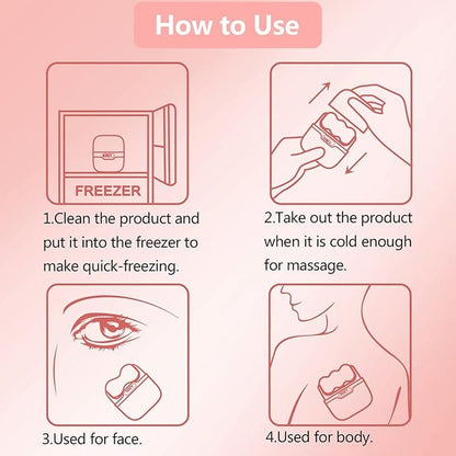 Ice Face & Body Massage Roller with Dual W & V Shape for Skin Care