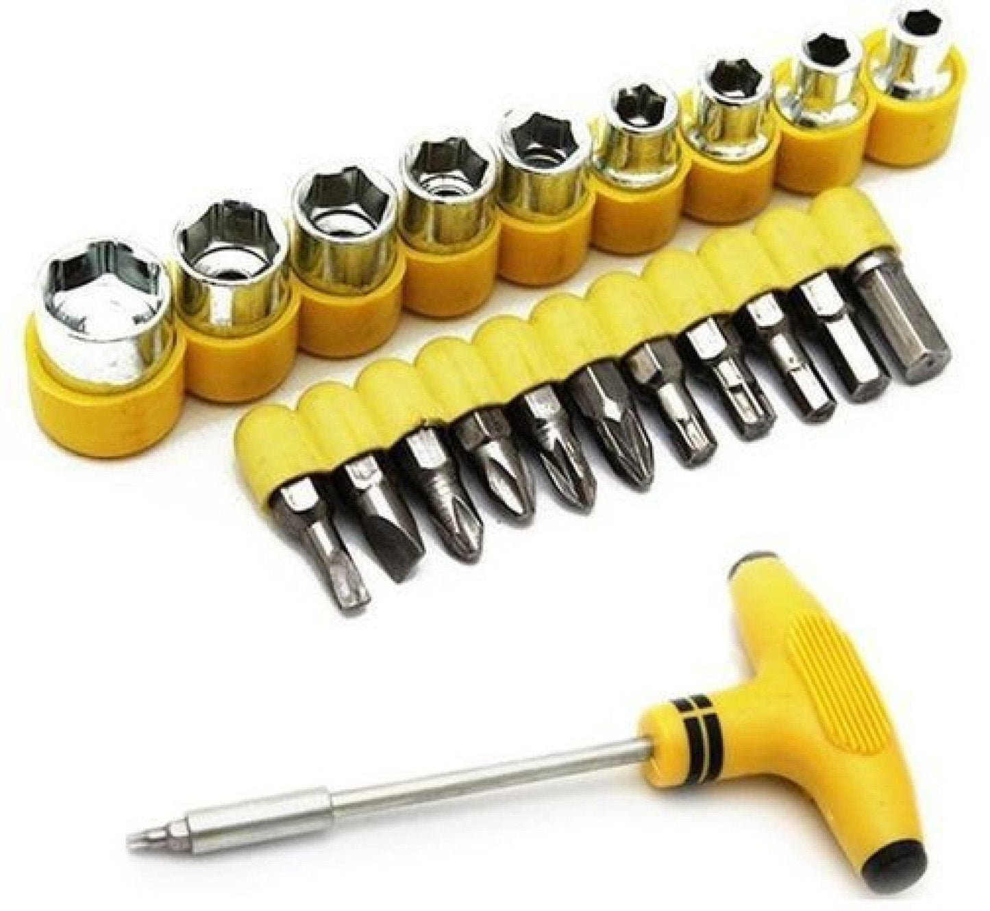 24 Pcs T-Shape Screwdriver Set – Ratchet Socket Spanner Tool Kit