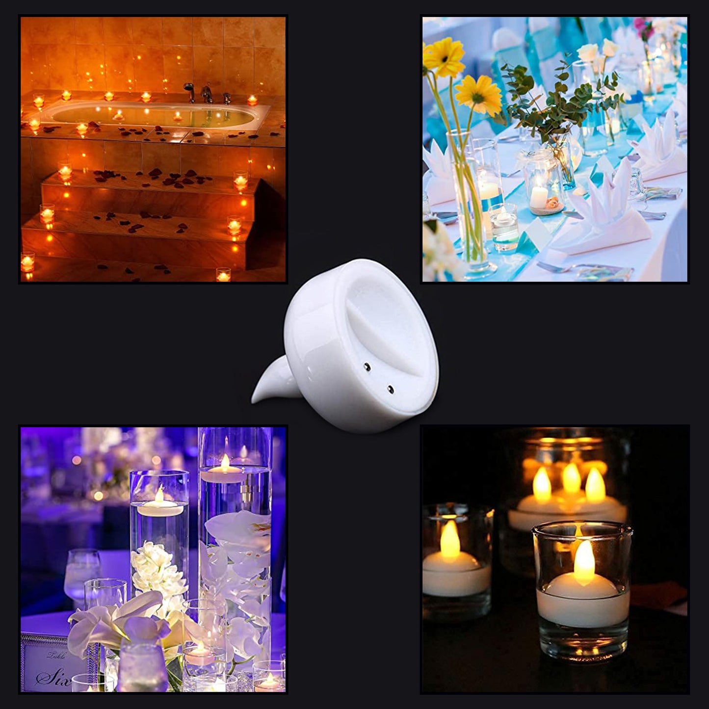 12 Pcs Floating LED Tealight Candles – Battery Operated Flameless Decorative Tea Lights