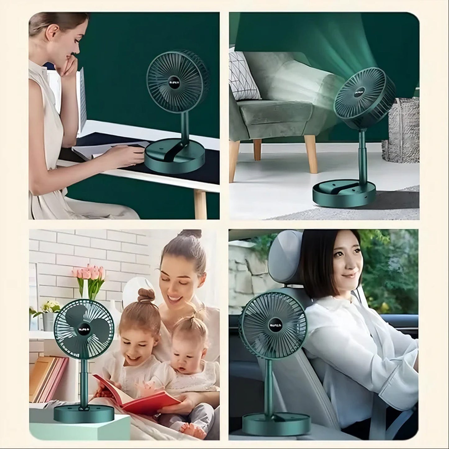 Foldable Mini Desk Fan – Adjustable Height & Angle Table Fan (1 Pc)