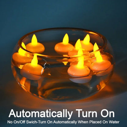 12 Pcs Floating LED Tealight Candles – Battery Operated Flameless Decorative Tea Lights