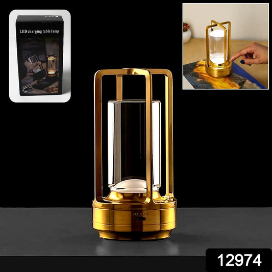 Crystal Lantern Table Lamp – 3 Color Rechargeable Cordless LED Bedroom Lights (1 Pc)