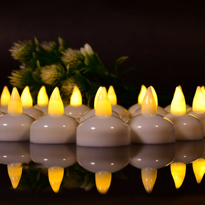 12 Pcs Floating LED Tealight Candles – Battery Operated Flameless Decorative Tea Lights