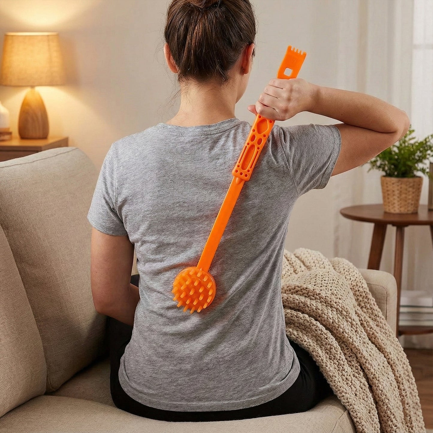 Long Handle Body Massage Roller Stick (1 Pc)