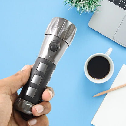 Durable Aluminium LED Torch – Handheld Rubber Grip Light (31.5v AAA Batteries Not Included)