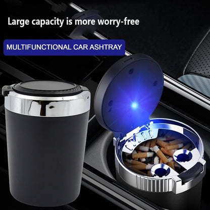 LED Car Ashtray with Lid – Portable Smokeless Ash Holder (1 Pc)