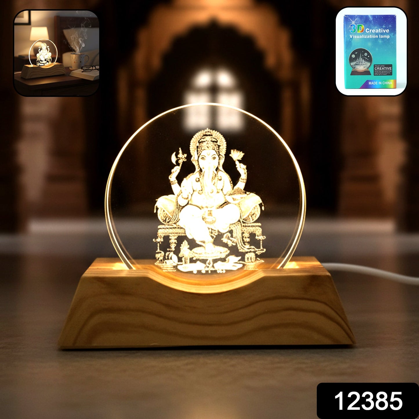 3d Lord Ganesha Acrylic Led Night Lamp (1 Pc)