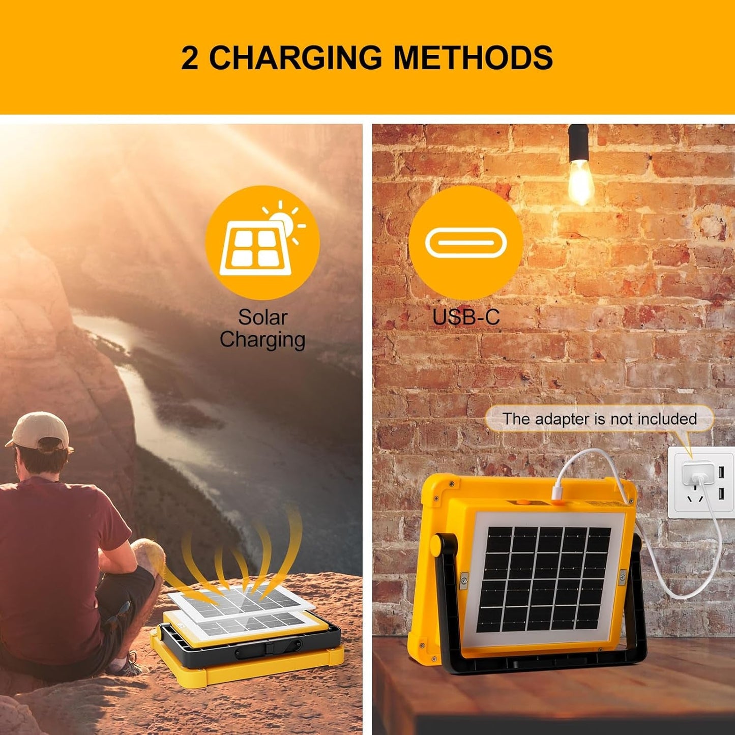 Solar Powered LED Floodlight – High Brightness with USB Power Bank (1 Pc)