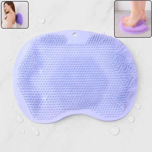 Purple Silicone Bath Massage Cushion  Suction Cup Exfoliating Foot Scrubber  Mat
