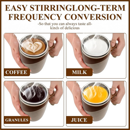 Electric Magnetic Stirring Mug – Stainless Steel Self Mixing Cup