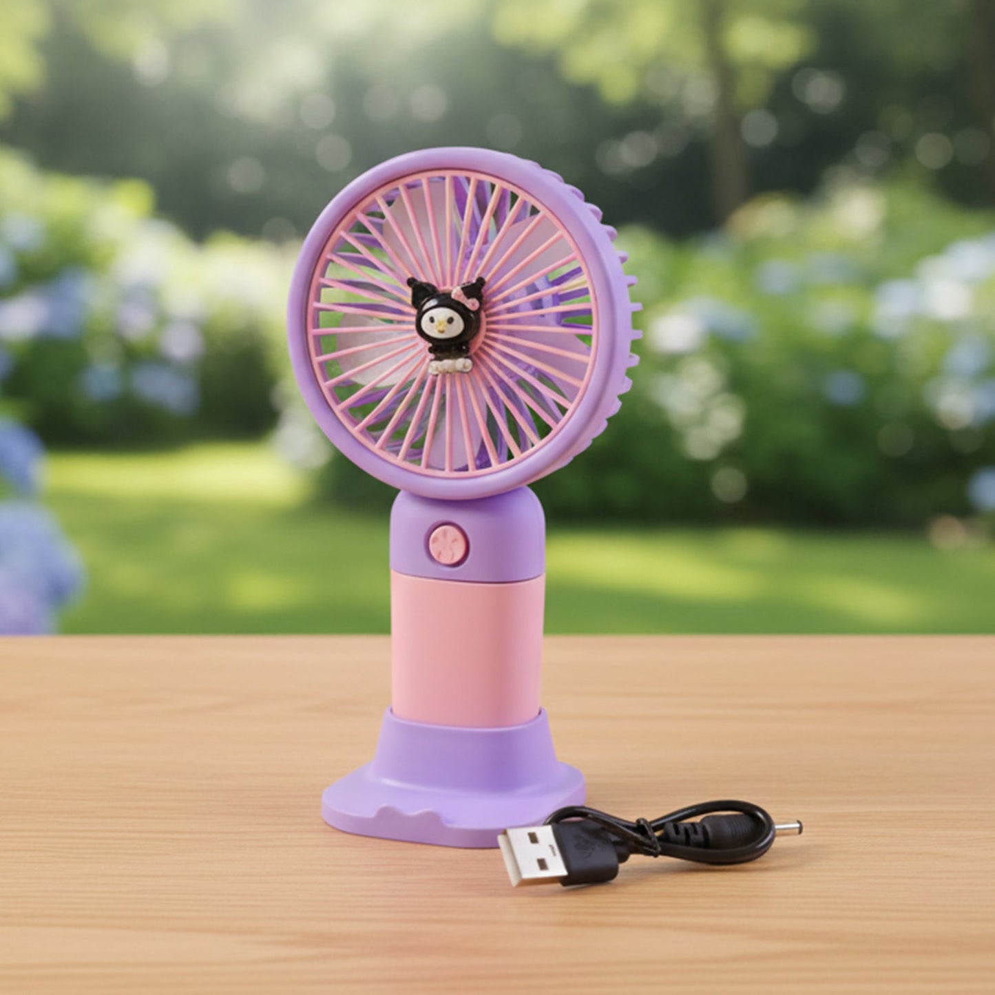 Cute Usb Rechargeable Mini Desktop Fan With Stand For Office  Home