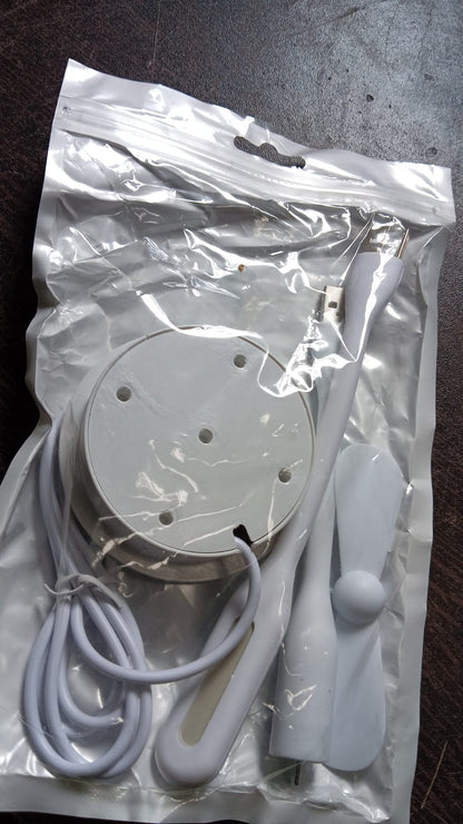 Mini USB Fan Combo – USB LED Light & 3 Port Hub