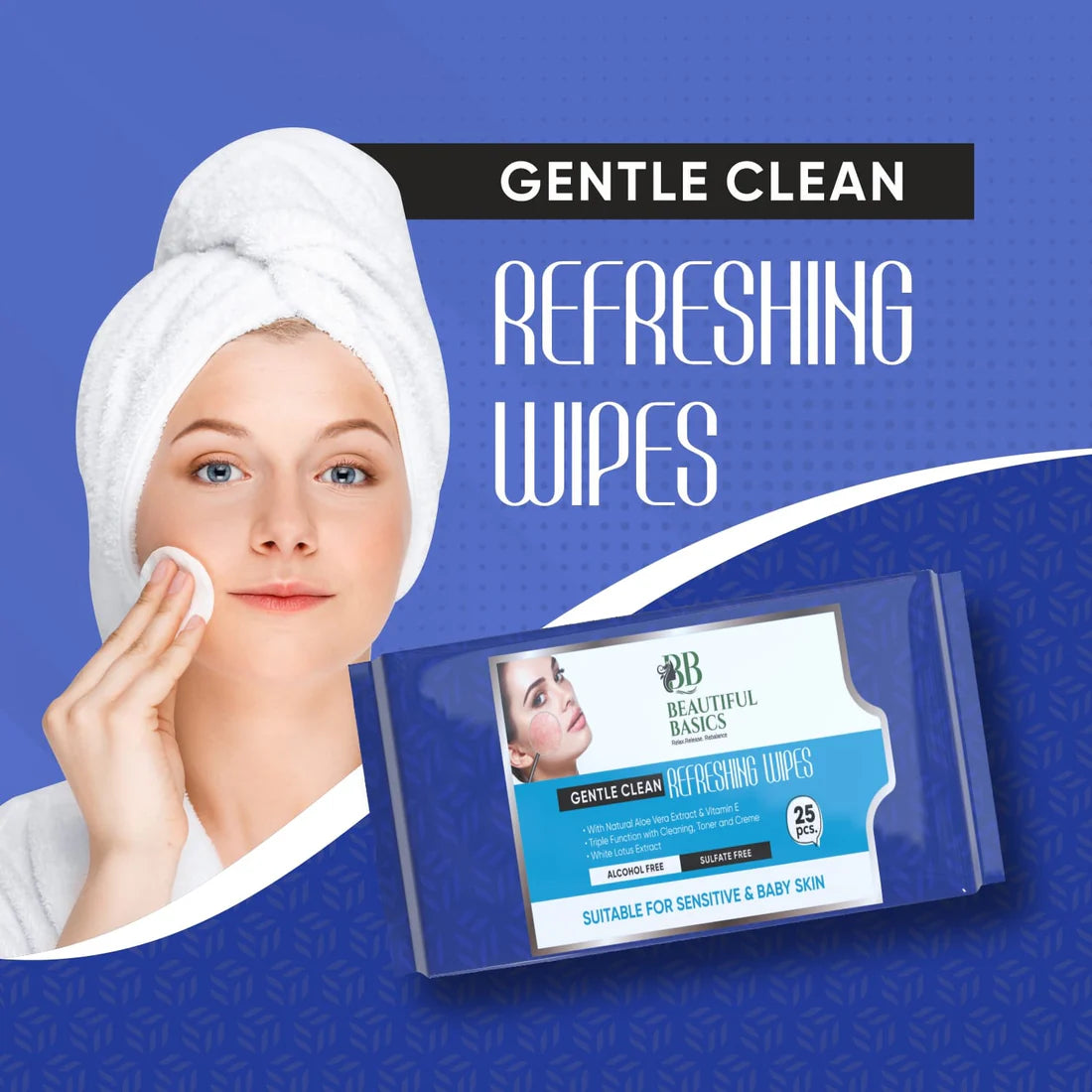 Refreshing Facial Wet Wipes with Fruit Extract – Alcohol Free Face Cleansing Wipes for Sensitive Skin (25 Wipes × Pack of 3) | Hydrating & pH Balanced