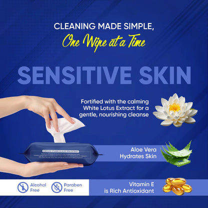 Refreshing Facial Wet Wipes with Fruit Extract – Alcohol Free Face Cleansing Wipes for Sensitive Skin (25 Wipes × Pack of 3) | Hydrating & pH Balanced