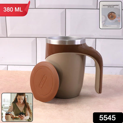 Electric Magnetic Stirring Mug – Stainless Steel Self Mixing Cup