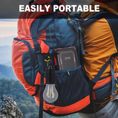 Rechargeable LED Camping Tent Light – 3 Modes Portable Lantern with Hook