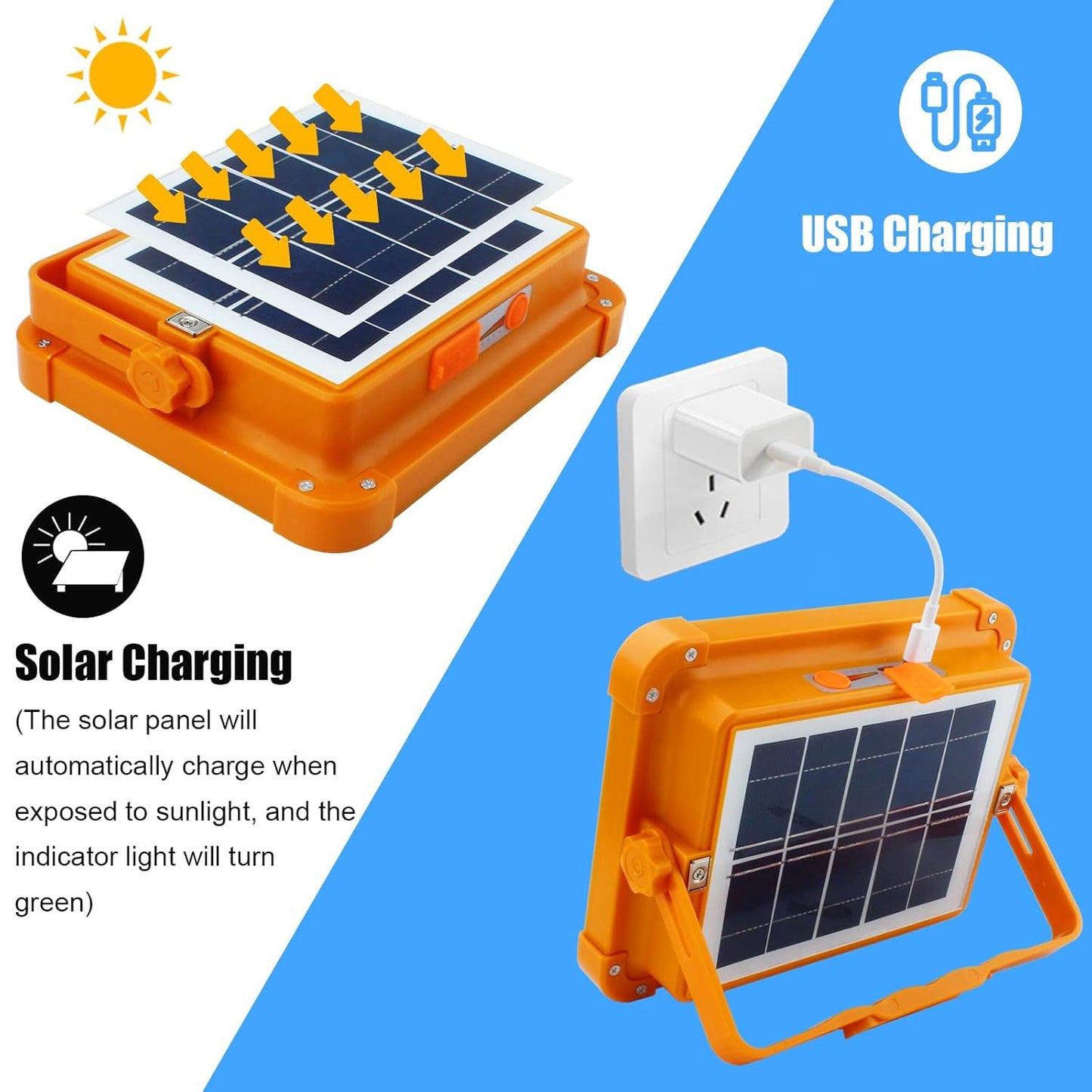 Solar Powered LED Floodlight – High Brightness with USB Power Bank (1 Pc)