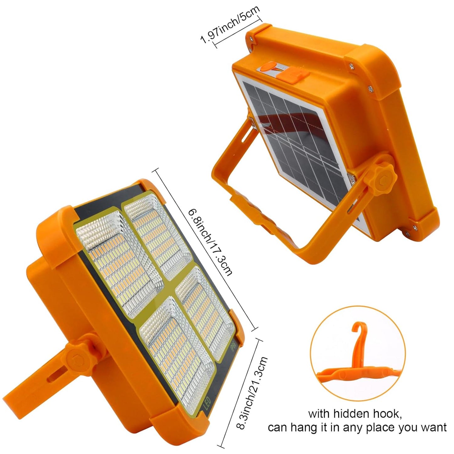Solar Powered LED Floodlight – High Brightness with USB Power Bank (1 Pc)