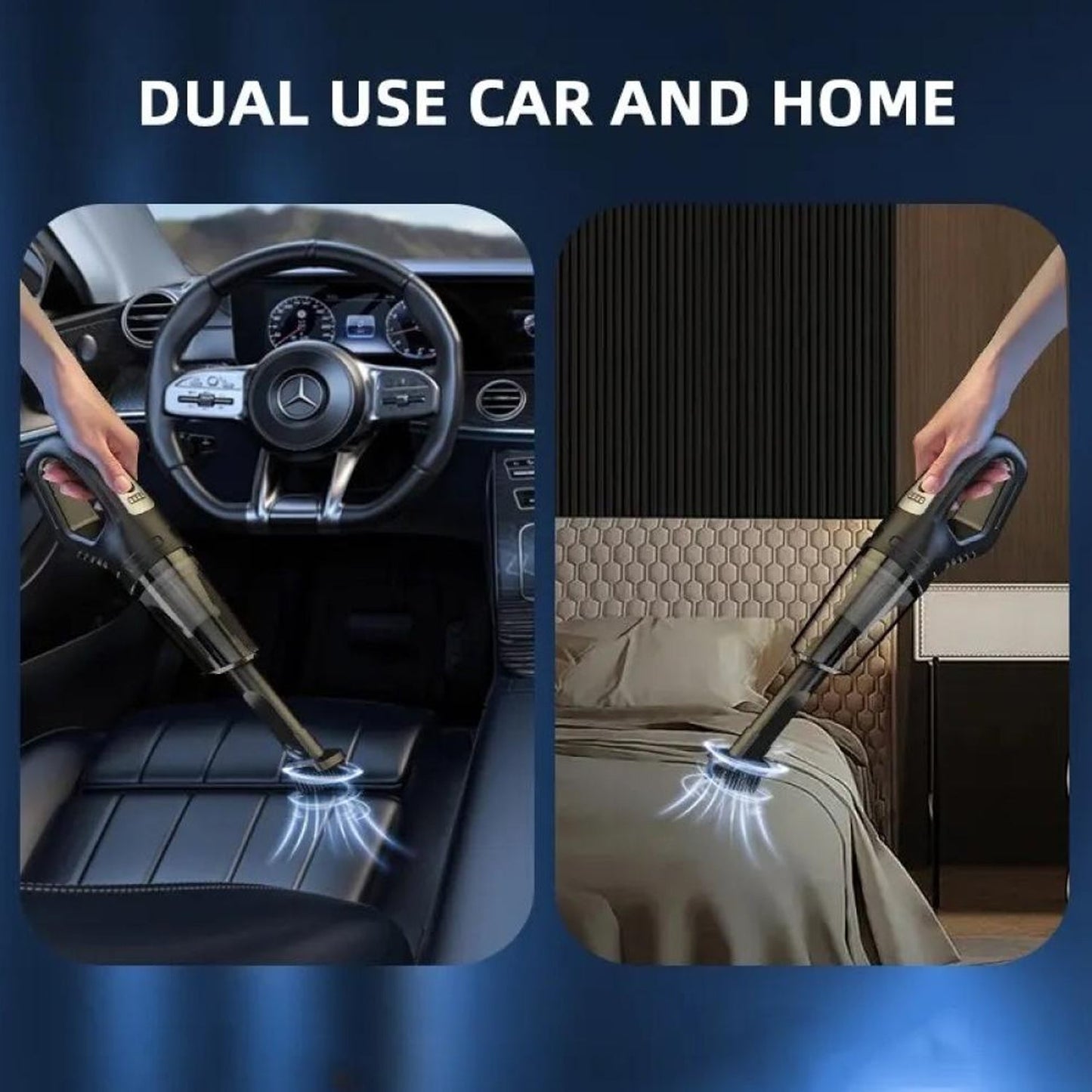 2-in-1 Cordless Car Vacuum Cleaner – Portable Handheld Cleaner (1 Set)
