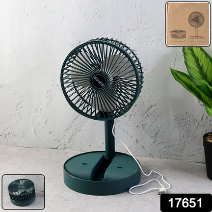 Foldable Mini Desk Fan – Adjustable Height & Angle Table Fan (1 Pc)
