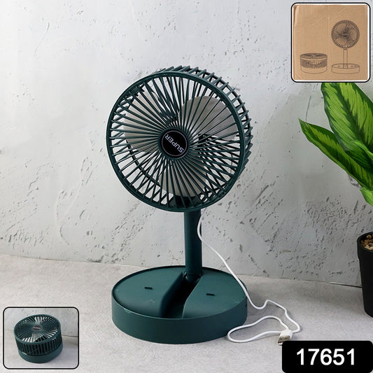 Foldable Mini Desk Fan – Adjustable Height & Angle Table Fan (1 Pc)